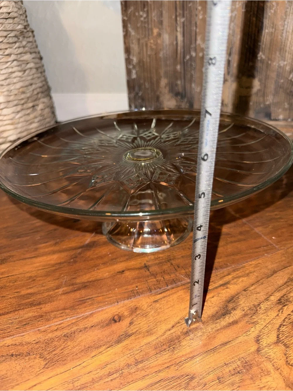Vintage Pedestal Cake Stand With Etched Floral Lid